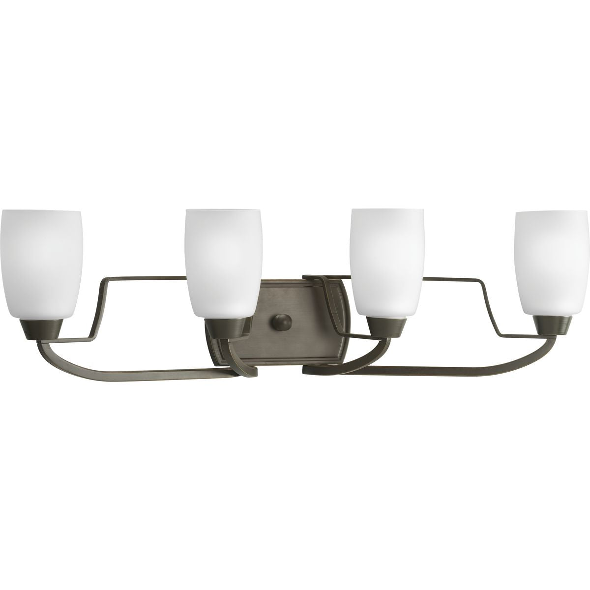 PROGRESS LIGHTING P2797-20 Antique Bronze Wisten Collection Four-Light Antique Bronze Etched Glass Modern Bath Vanity Light