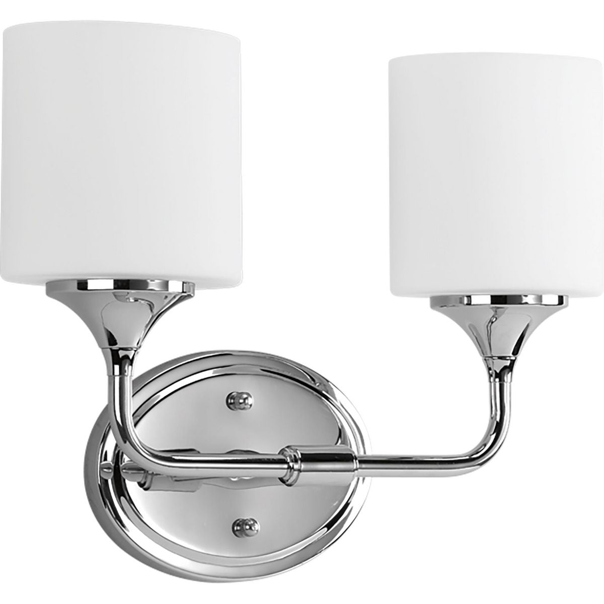 PROGRESS LIGHTING P2802-15 Polished Chrome Lynzie Collection Two-Light Polished Chrome Etched Opal Glass Modern Bath Vanity Light