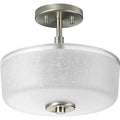 PROGRESS LIGHTING P2851-09 Brushed Nickel Alexa Collection Two-Light 12-1/4" Semi-Flush
