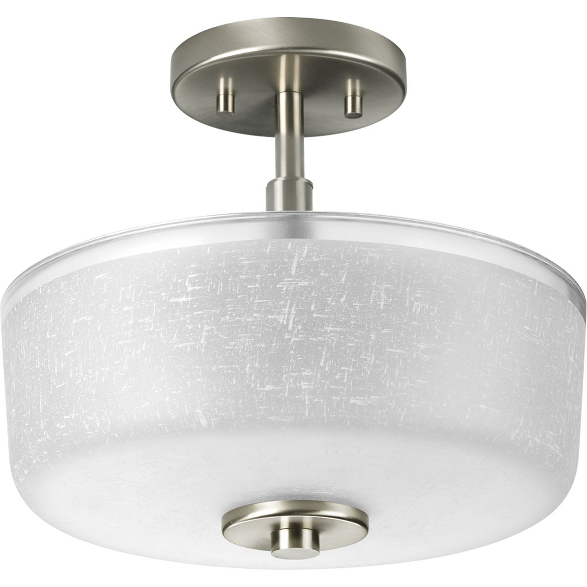 PROGRESS LIGHTING P2851-09 Brushed Nickel Alexa Collection Two-Light 12-1/4" Semi-Flush