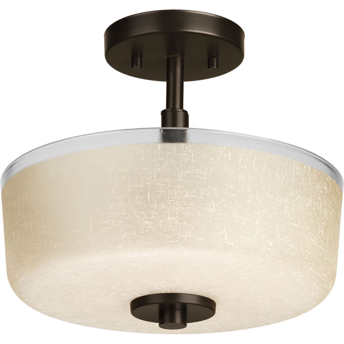 PROGRESS LIGHTING P2851-20 Antique Bronze Alexa Collection Two-Light 12-1/4" Semi-Flush