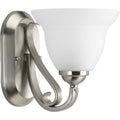PROGRESS LIGHTING P2881-09 Brushed Nickel Torino Collection One-Light Brushed Nickel Etched Glass Transitional Bath Vanity Light