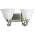 PROGRESS LIGHTING P2882-09 Brushed Nickel Torino Collection Two-Light Brushed Nickel Etched Glass Transitional Bath Vanity Light
