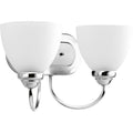 PROGRESS LIGHTING P2915-15 Polished Chrome Heart Collection Two-Light Polished Chrome Etched Glass Farmhouse Bath Vanity Light