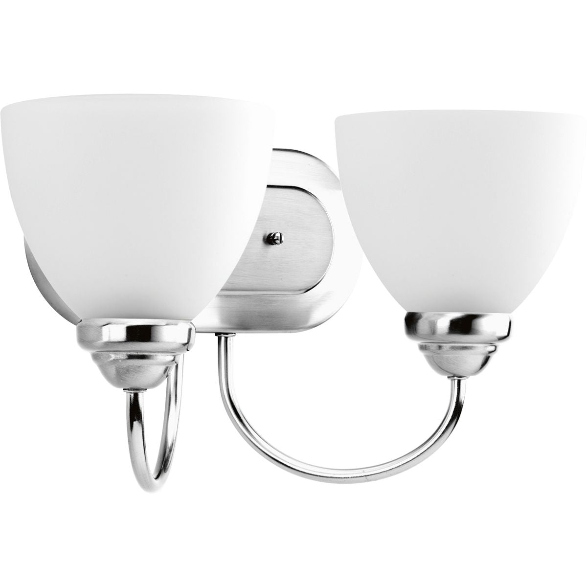 PROGRESS LIGHTING P2915-15 Polished Chrome Heart Collection Two-Light Polished Chrome Etched Glass Farmhouse Bath Vanity Light