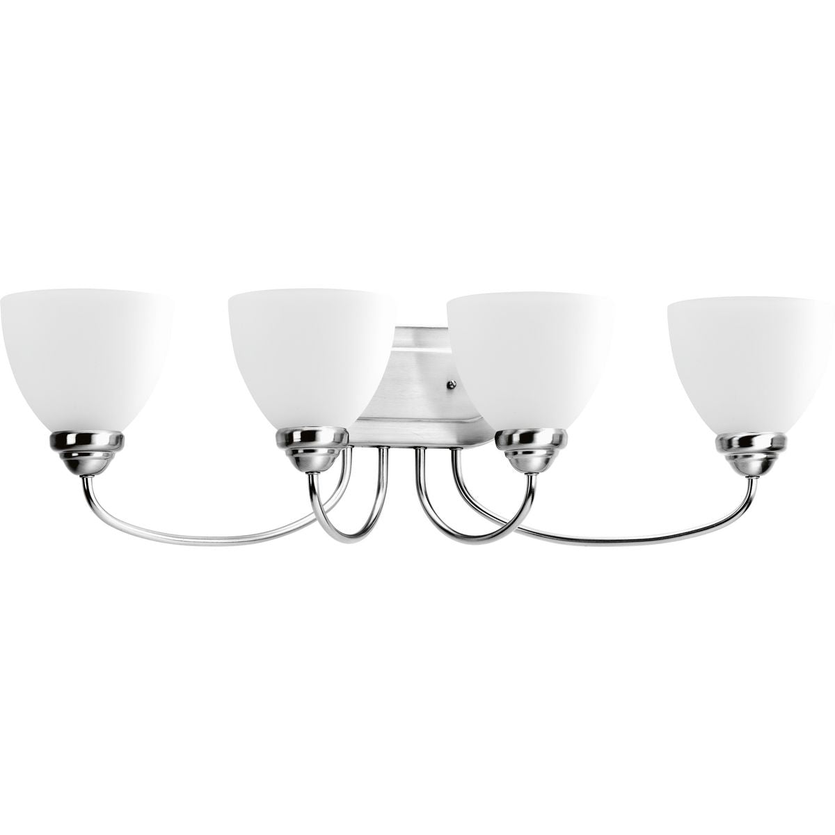 PROGRESS LIGHTING P2928-15 Polished Chrome Heart Collection Four-Light Polished Chrome Etched Glass Farmhouse Bath Vanity Light
