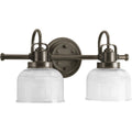 PROGRESS LIGHTING P2991-74 Venetian Bronze Archie Collection Two-Light Venetian Bronze Clear Double Prismatic Glass Coastal Bath Vanity Light