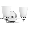 PROGRESS LIGHTING P300001-015 Polished Chrome Flight Collection Two-Light Polished Chrome Etched Glass Coastal Bath Vanity Light