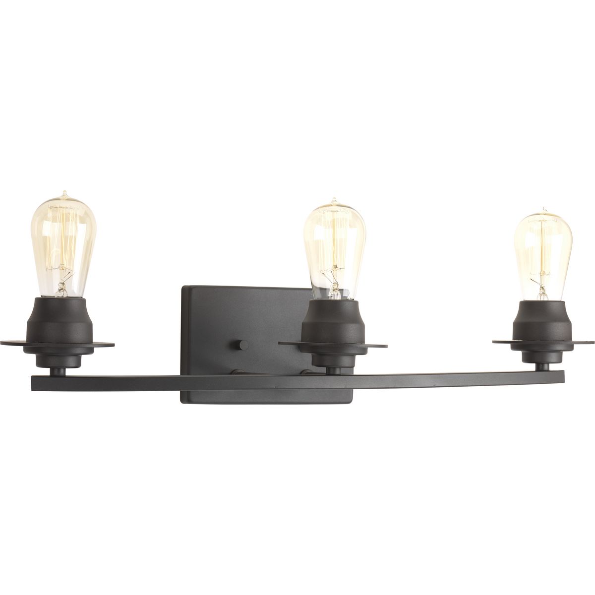 PROGRESS LIGHTING P300010-143 Graphite Debut Collection Three-Light Graphite Farmhouse Bath Vanity Light