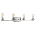 PROGRESS LIGHTING P300011-009 Brushed Nickel Debut Collection Four-Light Brushed Nickel Farmhouse Bath Vanity Light