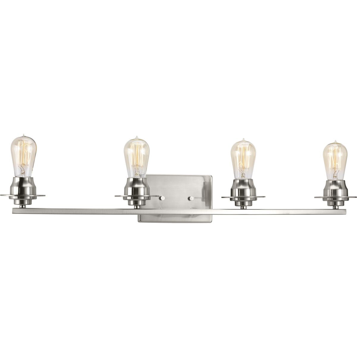 PROGRESS LIGHTING P300011-009 Brushed Nickel Debut Collection Four-Light Brushed Nickel Farmhouse Bath Vanity Light