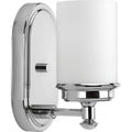 PROGRESS LIGHTING P300012-015 Polished Chrome Glide Collection One-Light Polished Chrome Etched Opal Glass Coastal Bath Vanity Light