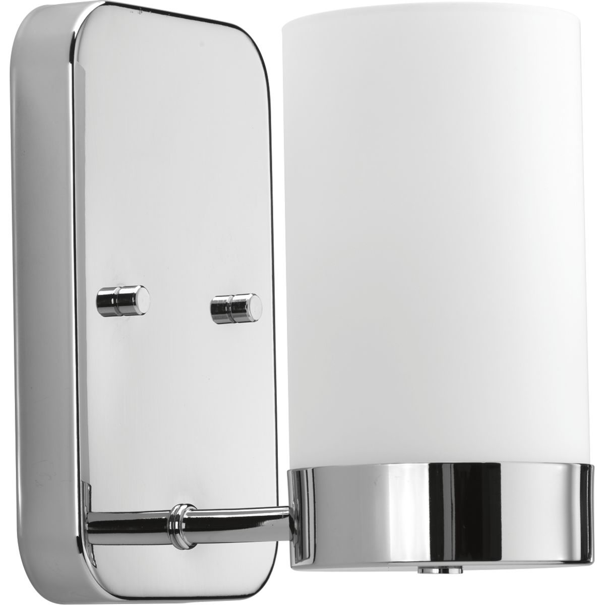 PROGRESS LIGHTING P300020-015 Polished Chrome Elevate Collection One-Light Polished Chrome Etched White Glass Mid-Century Modern Bath Vanity Light