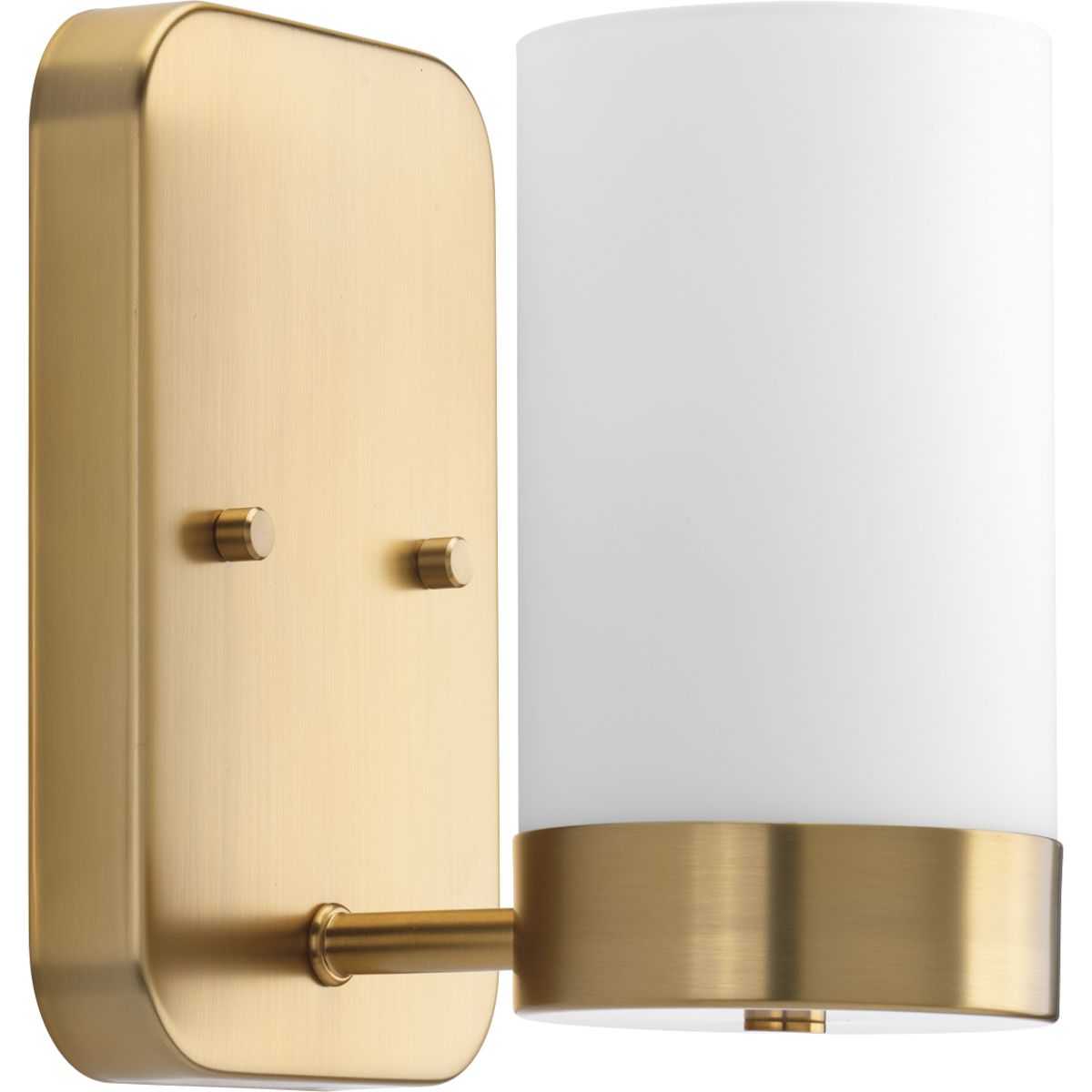 PROGRESS LIGHTING P300020-109 Brushed Bronze Elevate Collection One-Light Brushed Bronze Etched White Glass Mid-Century Modern Bath Vanity Light