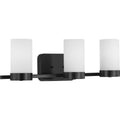 PROGRESS LIGHTING P300022-031 Matte Black Elevate Collection Three-Light Bath & Vanity