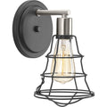 PROGRESS LIGHTING P300028-143 Graphite Gauge Collection One-Light Graphite Farmhouse Bath Vanity Light