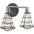 PROGRESS LIGHTING P300029-143 Graphite Gauge Collection Two-Light Graphite Farmhouse Bath Vanity Light
