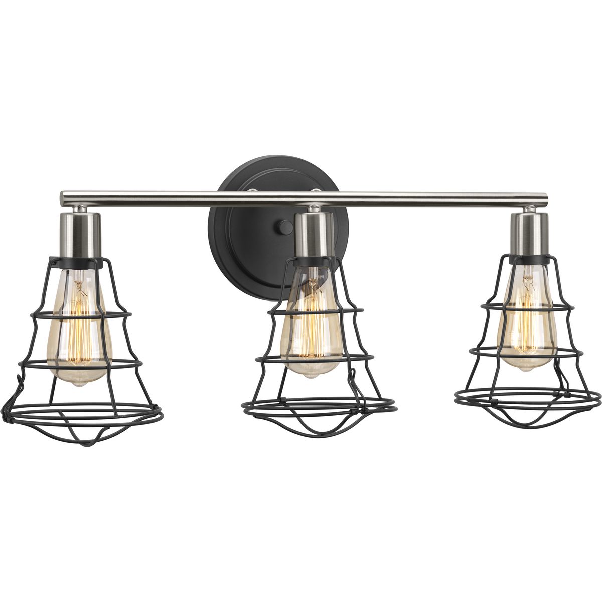 PROGRESS LIGHTING P300030-143 Graphite Gauge Collection Three-Light Graphite Farmhouse Bath Vanity Light