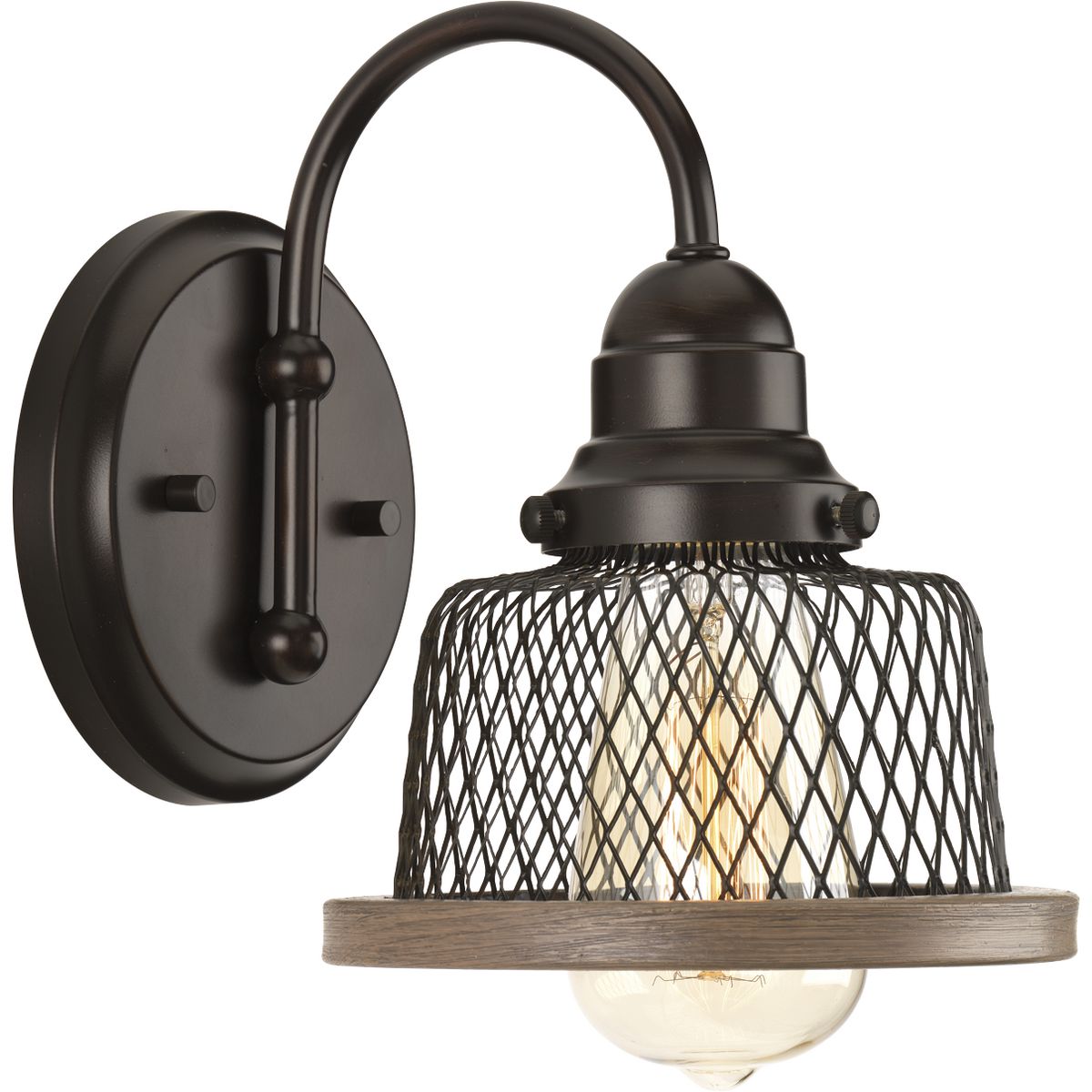 PROGRESS LIGHTING P300042-020 Antique Bronze Tilley Collection One-Light Antique Bronze Coastal Bath Vanity Light