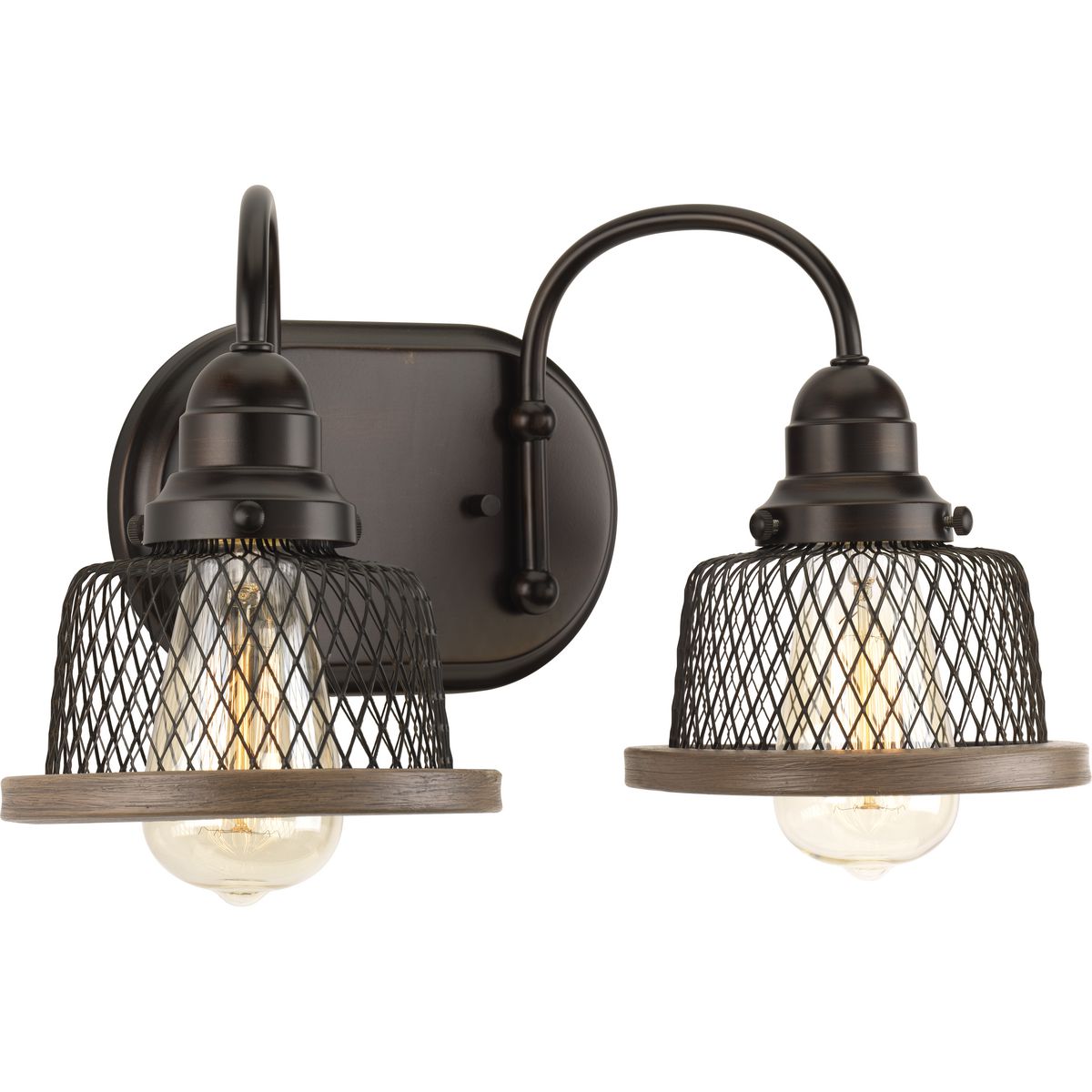 PROGRESS LIGHTING P300043-020 Antique Bronze Tilley Collection Two-Light Antique Bronze Coastal Bath Vanity Light