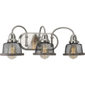 PROGRESS LIGHTING P300044-009 Brushed Nickel Tilley Collection Three-Light Brushed Nickel Coastal Bath Vanity Light