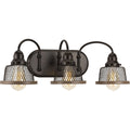 PROGRESS LIGHTING P300044-020 Antique Bronze Tilley Collection Three-Light Antique Bronze Coastal Bath Vanity Light