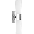 PROGRESS LIGHTING P300062-015 Polished Chrome Zura Collection Two-Light Polished Chrome Etched Opal Glass Modern Bath Vanity Light