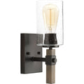 PROGRESS LIGHTING P300066-020 Antique Bronze Barnes Mill Collection One-Light Antique Bronze Clear Seeded Glass Farmhouse Bath Vanity Light