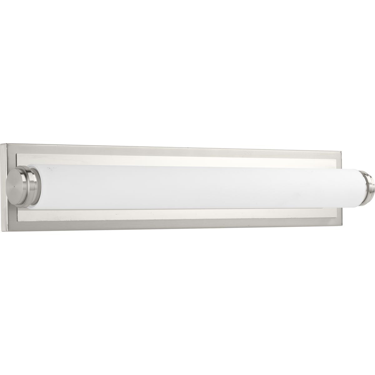 PROGRESS LIGHTING P300093-009-30 Brushed Nickel Concourse LED Collection 24" Brushed Nickel Etched White Glass Modern Bath Vanity Light