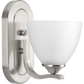 PROGRESS LIGHTING P300095-009 Brushed Nickel Laird Collection One-Light Brushed Nickel Etched Glass Traditional Bath Vanity Light