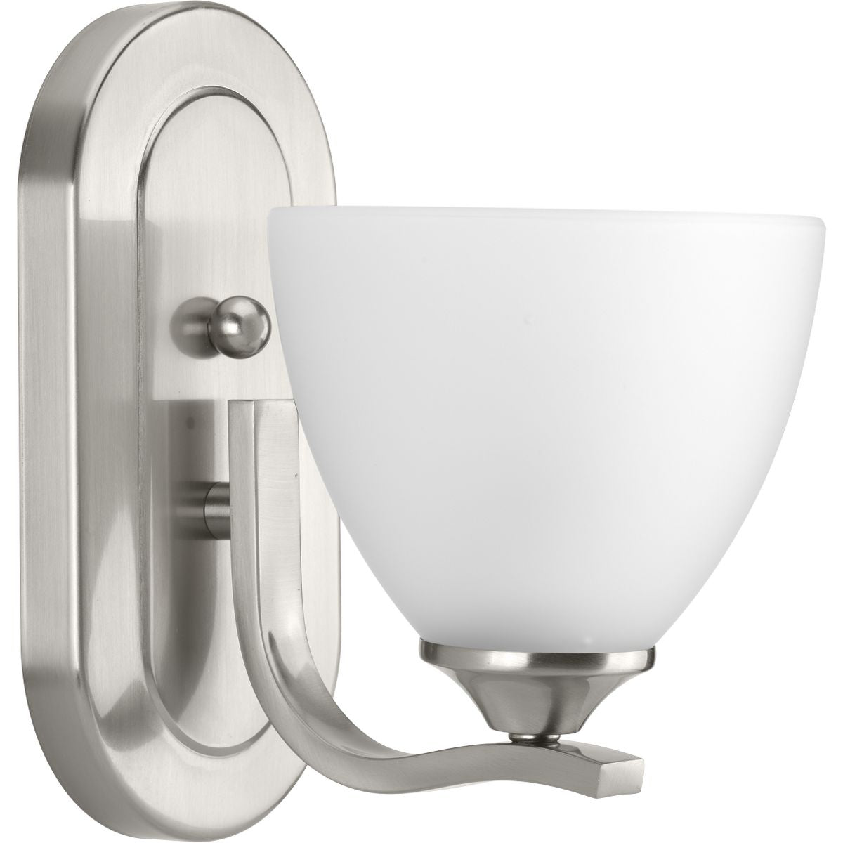 PROGRESS LIGHTING P300095-009 Brushed Nickel Laird Collection One-Light Brushed Nickel Etched Glass Traditional Bath Vanity Light