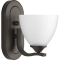 PROGRESS LIGHTING P300095-020 Antique Bronze Laird Collection One-Light Antique Bronze Etched Glass Traditional Bath Vanity Light