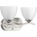 PROGRESS LIGHTING P300096-009 Brushed Nickel Laird Collection Two-Light Brushed Nickel Etched Glass Traditional Bath Vanity Light