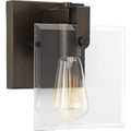 PROGRESS LIGHTING P300105-020 Antique Bronze Glayse Collection One-Light Antique Bronze Clear Glass Luxe Bath Vanity Light