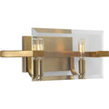 PROGRESS LIGHTING P300109-109 Brushed Bronze Cahill Collection Two-Light Brushed Bronze Clear Glass Luxe Bath Vanity Light