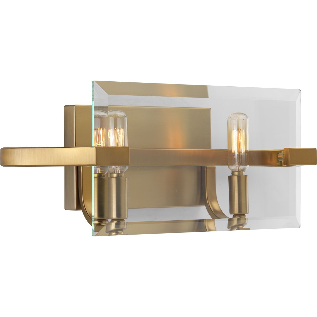 PROGRESS LIGHTING P300109-109 Brushed Bronze Cahill Collection Two-Light Brushed Bronze Clear Glass Luxe Bath Vanity Light