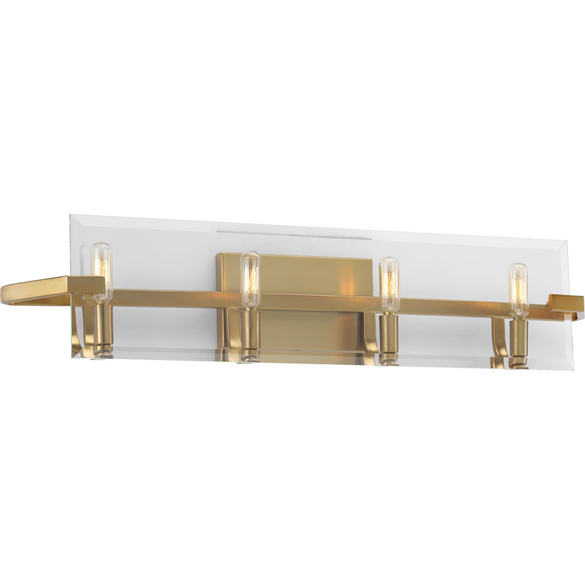 PROGRESS LIGHTING P300111-109 Brushed Bronze Cahill Collection Four-Light Brushed Bronze Clear Glass Luxe Bath Vanity Light