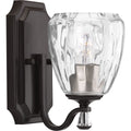 PROGRESS LIGHTING P300116-020 Antique Bronze Anjoux Collection One-Light Antique Bronze Clear Water Glass Luxe Bath Vanity Light