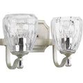 PROGRESS LIGHTING P300117-134 Silver Ridge Anjoux Collection Two-Light Silver Ridge Clear Water Glass Luxe Bath Vanity Light