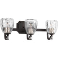 PROGRESS LIGHTING P300118-020 Antique Bronze Anjoux Collection Three-Light Antique Bronze Clear Water Glass Luxe Bath Vanity Light