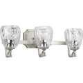 PROGRESS LIGHTING P300118-134 Silver Ridge Anjoux Collection Three-Light Silver Ridge Clear Water Glass Luxe Bath Vanity Light