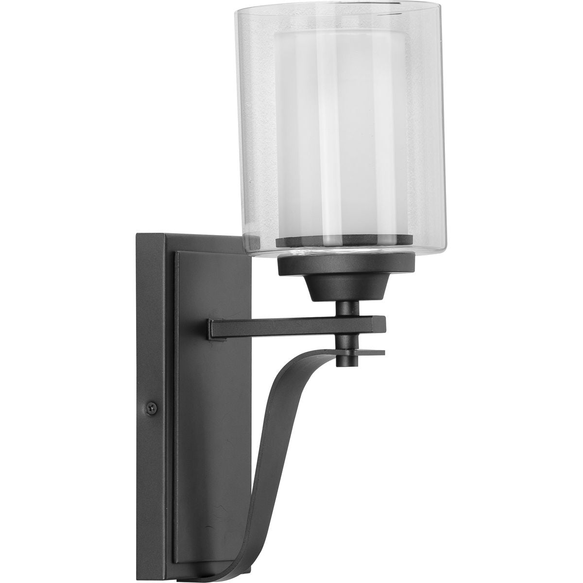 PROGRESS LIGHTING P300120-143 Graphite Kene Collection One-Light Graphite Clear Glass Craftsman Bath Vanity Light