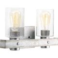 PROGRESS LIGHTING P300124-141 Galvanized Finish Gulliver Collection Two-Light Galvanized Finish Clear Seeded Glass Coastal Bath Vanity Light