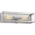PROGRESS LIGHTING P300135-135 Stainless Steel Union Square Collection Two-Light Stainless Steel Clear Glass Coastal Bath Vanity Light