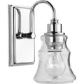 PROGRESS LIGHTING P300137-015 Polished Chrome Litchfield Collection One-Light Polished Chrome Clear Glass Coastal Bath Vanity Light