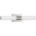 PROGRESS LIGHTING P300150-009-30 Brushed Nickel Blanco LED Collection 22" Brushed Nickel Etched White Glass Modern Bath Vanity Light