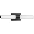 PROGRESS LIGHTING P300150-031-30 Matte Black Blanco LED Collection 22" Matte Black Etched White Glass Modern Bath Vanity Light