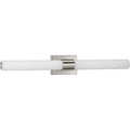 PROGRESS LIGHTING P300151-009-30 Brushed Nickel Blanco LED Collection 32" Brushed Nickel Etched White Glass Modern Bath Vanity Light