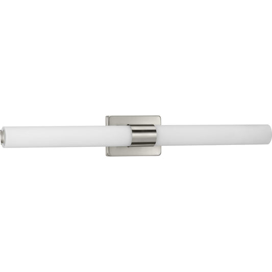 PROGRESS LIGHTING P300151-009-30 Brushed Nickel Blanco LED Collection 32" Brushed Nickel Etched White Glass Modern Bath Vanity Light