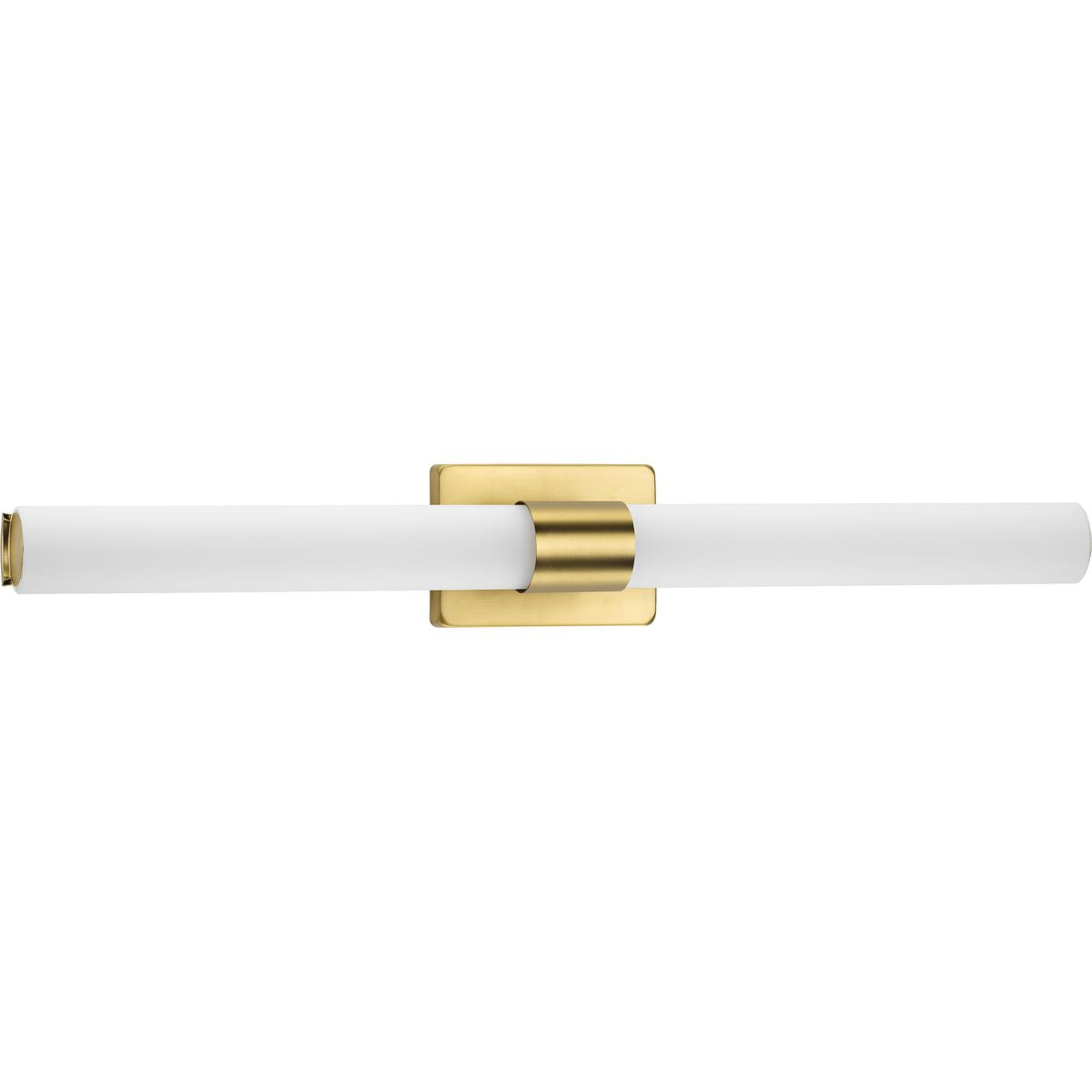 PROGRESS LIGHTING P300151-012-30 Satin Brass Blanco LED Collection 32" Satin Brass Etched White Glass Luxe Bath Vanity Light